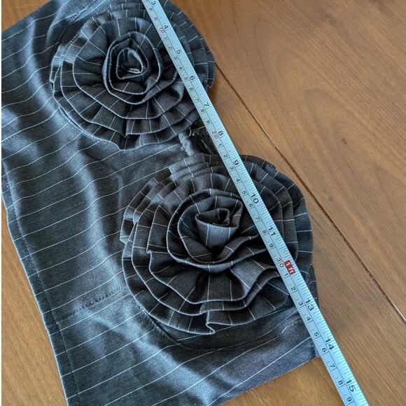 AFRM Charcoal White Pinstripe KIKO Strapless Crop Top, size S - Picture 4 of 7